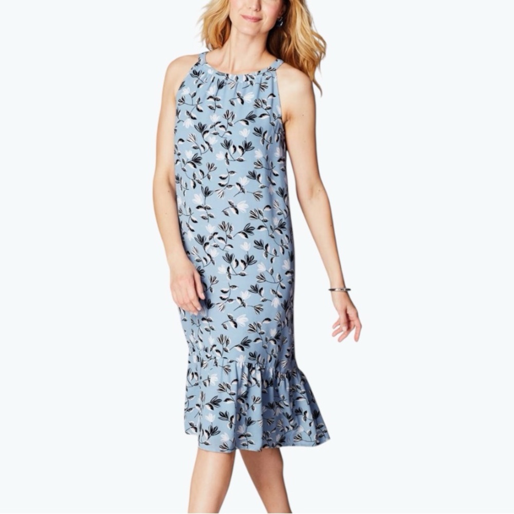 NWT J. Jill Floral Halter Sheath Midi Dress